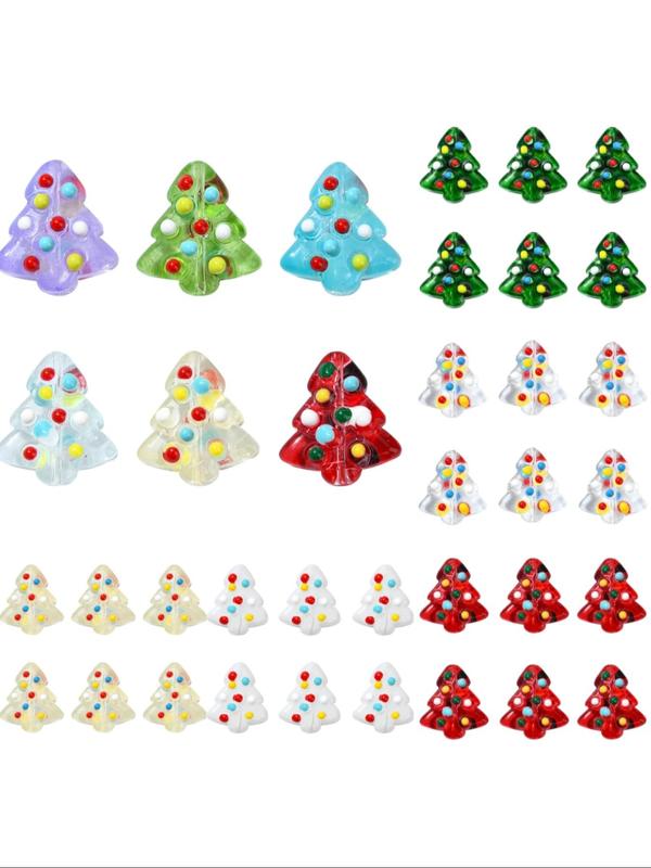 Christmas Tree Shaped Beads Kit, Cute Colorful Clear Beaded, Fashionable Beads for Jewelry Making, DIY Jewelry Making Supplies