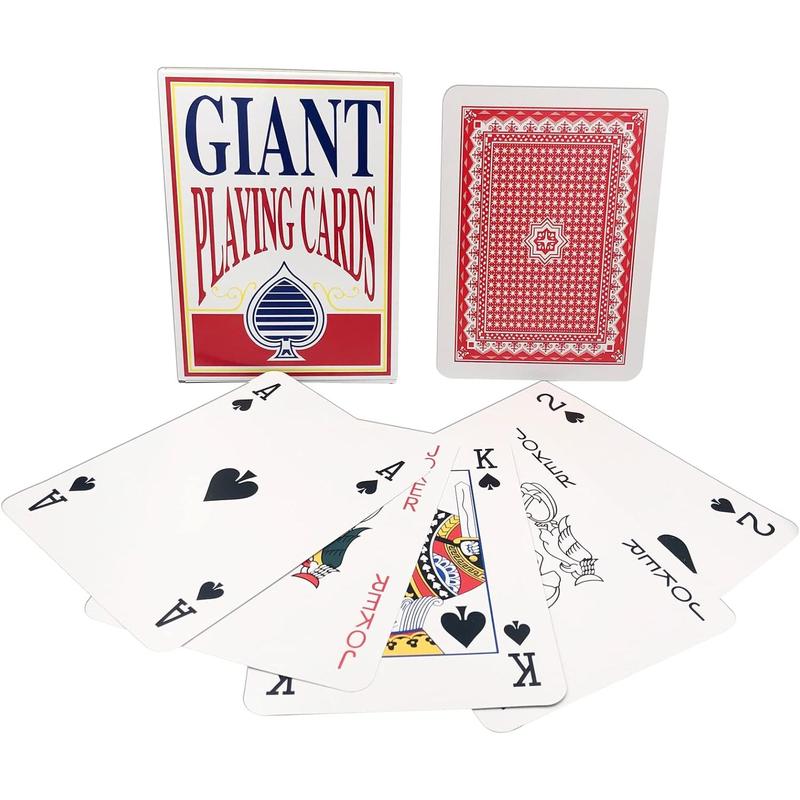 Jumbo Giant Playing Card Deck - 8X11 Inch Large Oversized Cards - Super Big Game Theme Full Deck -  Adults, Casino Party Decorations