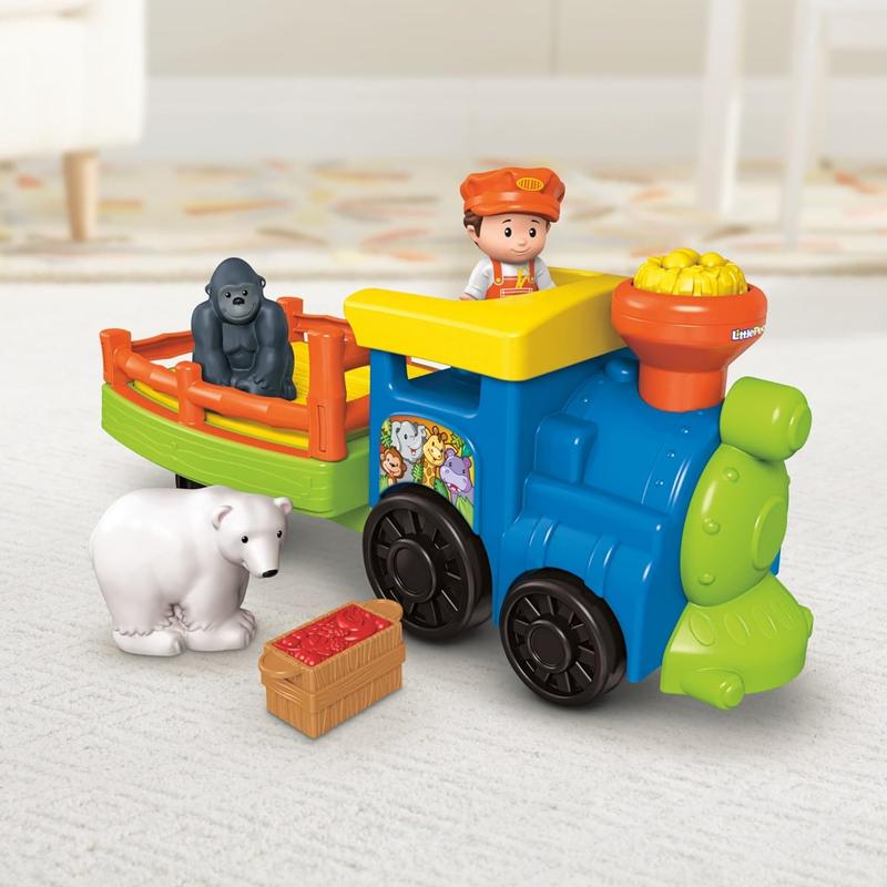 Fisher-Price Little People Toddler Toy Train Choo-Choo Zoo With Music Sounds And 3 Figures For Pretend Play Ages 1+ Years