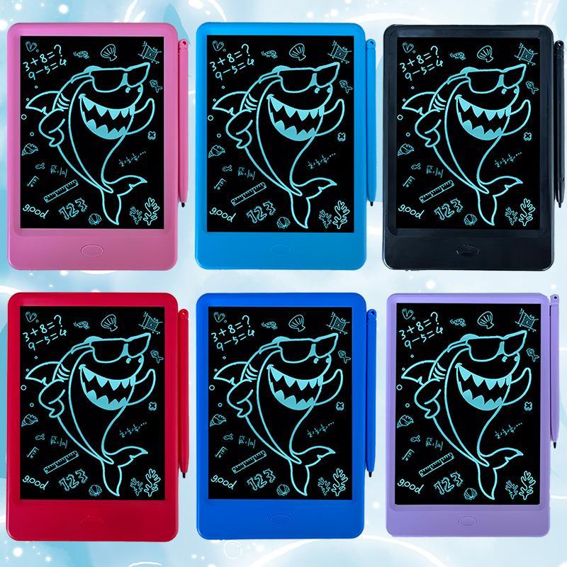 LCD Writing Board, 1 Count Cartoon Shark Pattern Drawing Board, Improve Children's Concentration and Drawing Ability, Gift for Teenager's Birthday