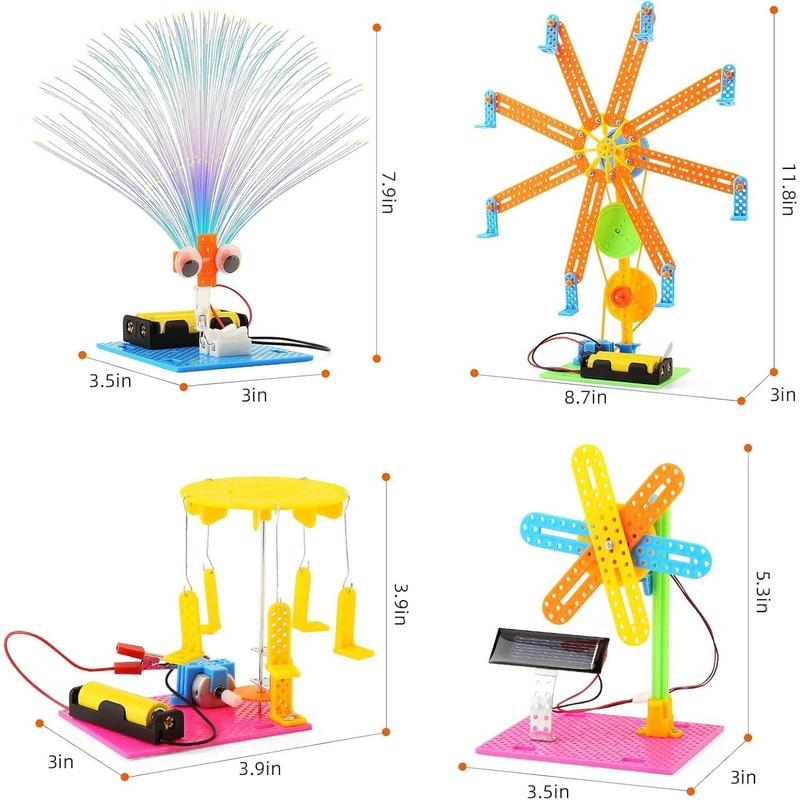 STEM Kit for Girls, Kids Crafts 8-12 Boys, Science Projects Activities Electronic Building Kits 6-8, 4-in-1 Craft Sets for Girl Engineering Toys, DIY Electronics Gifts Age 6 7 8 9 10 11 12 Year Old