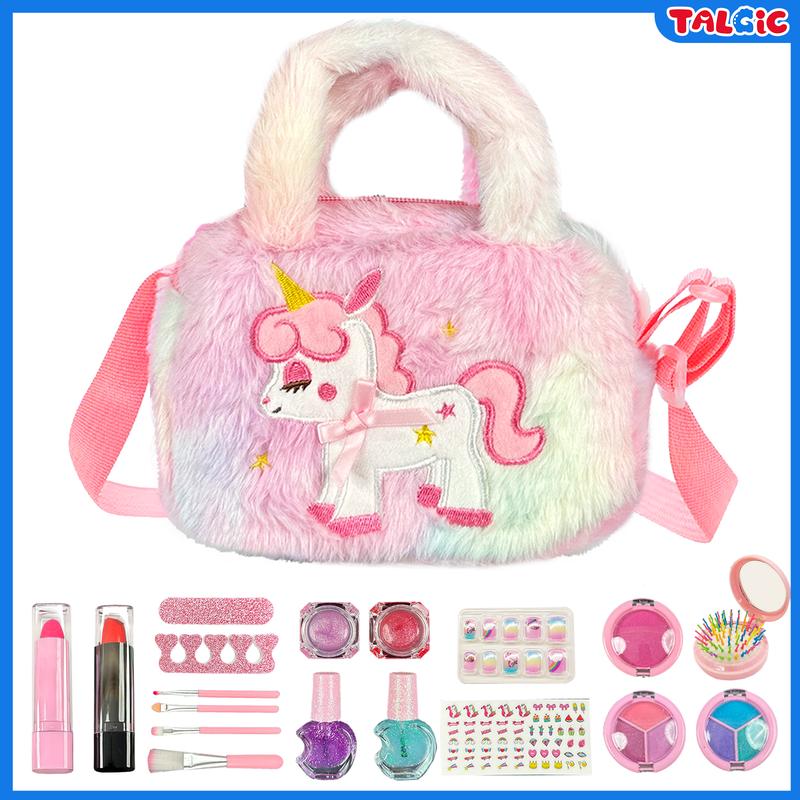 Unicorn Cosmetics Sets Toy Makeup Pretend Play kit  Toddler Kids Bag Girls