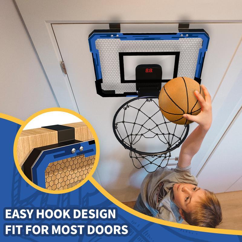 Mini Indoor Basketball Hoop, 1 Set Portable Basketball Hoop & 3 Balls & Pump, Parent-child Interactive Basketball Game Toy for Boys & Girls