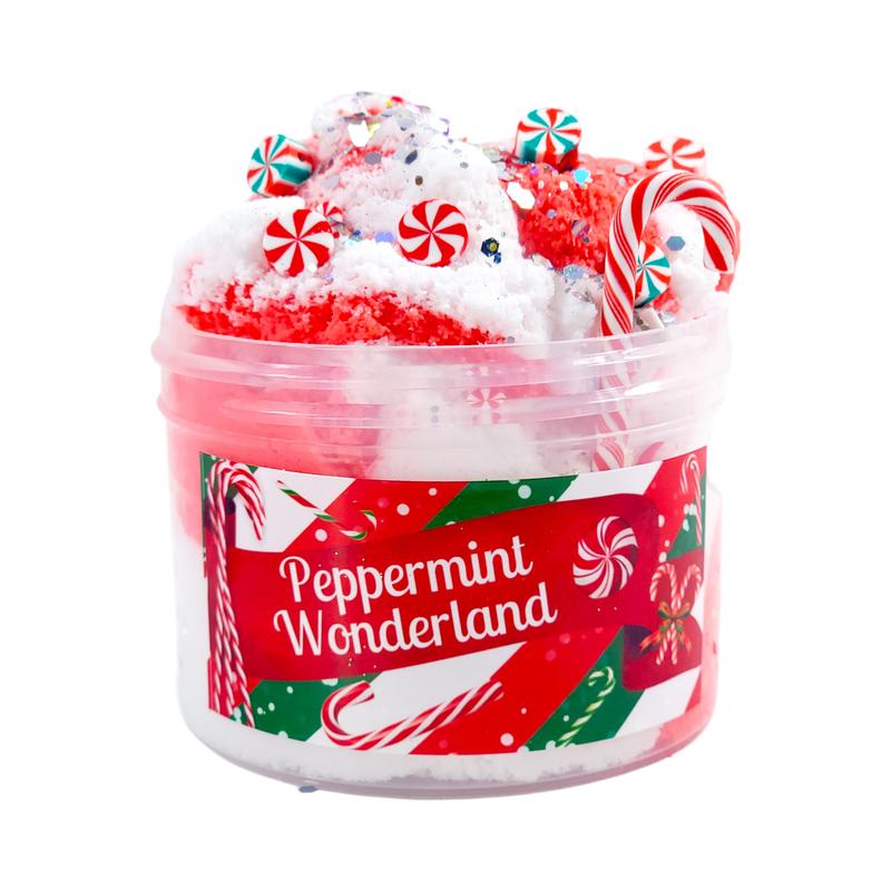 Peppermint Wonderland Christmas Slime - Cloud Dough Slime - Imagination Harvest Slime Shop