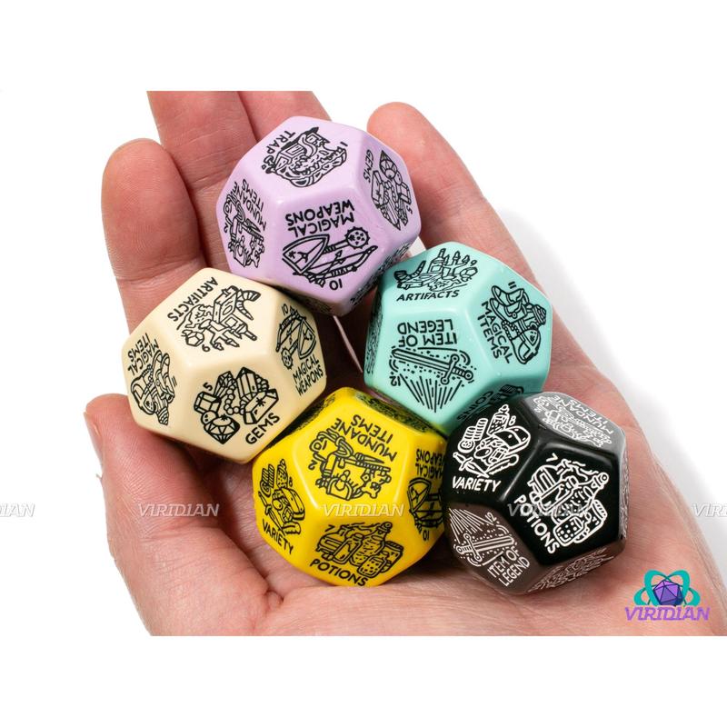 Treasure Generator Die | Random D&D Loot Reward Trove Dice, 30mm | Giant Acrylic D12 (1)