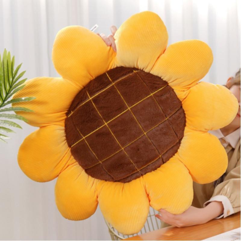 Sunflower Design Plush Pillow, Soft Stuffed Toy, Cute Plush for Kids and Adults, Comfortable Soft Plush for Home Decor, Home Items