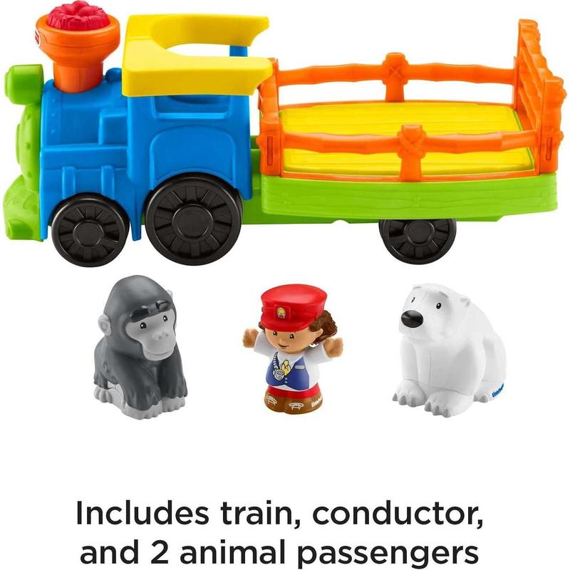 Fisher-Price Little People Toddler Toy Train Choo-Choo Zoo With Music Sounds And 3 Figures For Pretend Play Ages 1+ Years