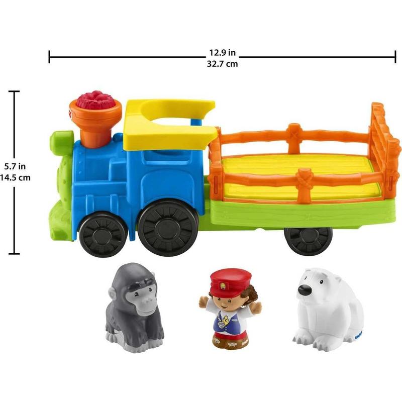 Fisher-Price Little People Toddler Toy Train Choo-Choo Zoo With Music Sounds And 3 Figures For Pretend Play Ages 1+ Years