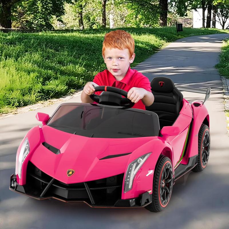 [LiveOnly] Costzon Licensed Lamborghini Ride On Car, 12V Battery Powered Electric Vehicle w Remote Control, 3 Speeds, Dual Doors, LED Lights, Horn, Music