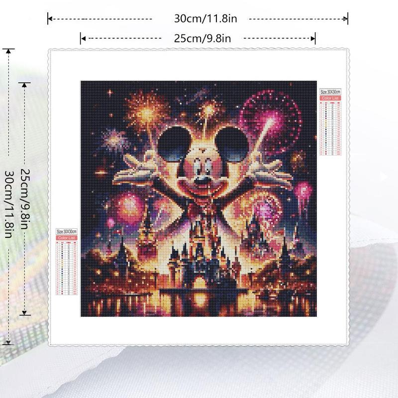 Mouse Pattern DIY Diamond Arts Colorful Painting Kit without Frame, DIY 5D Fantasy Landscape Diamond Arts Colorful Painting Kit for Beginners