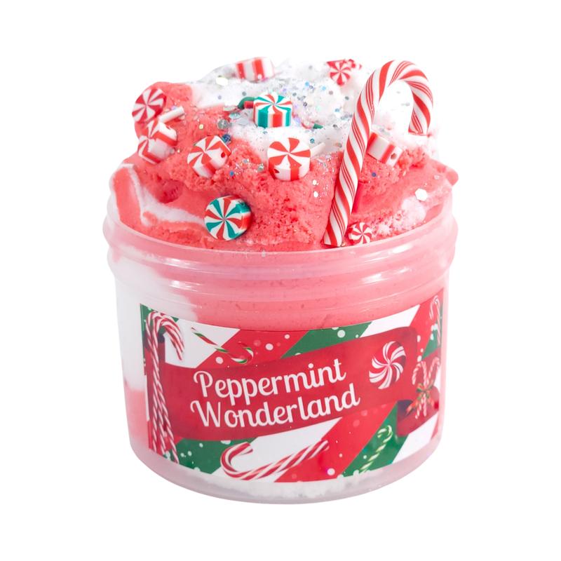 Peppermint Wonderland Christmas Slime - Cloud Dough Slime - Imagination Harvest Slime Shop