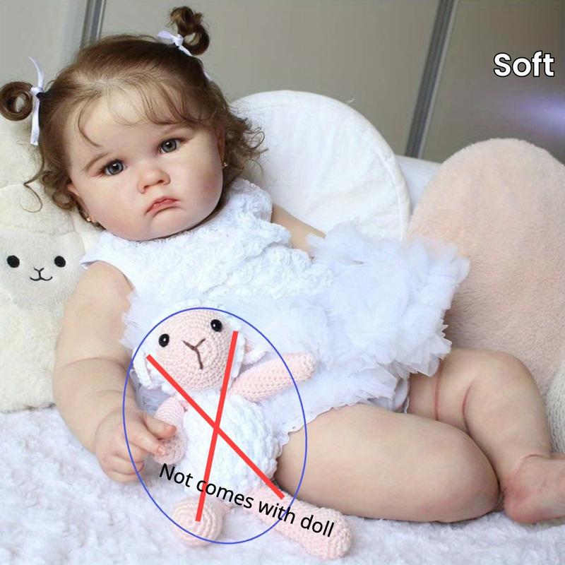 full body silicone baby,newborn Bebe girl cloth body toy lovely kids birthday gift,Perfect Gift for Girls & Little Artists (60cm, Not Including Sheep) ideal birthday kid gift cute doll