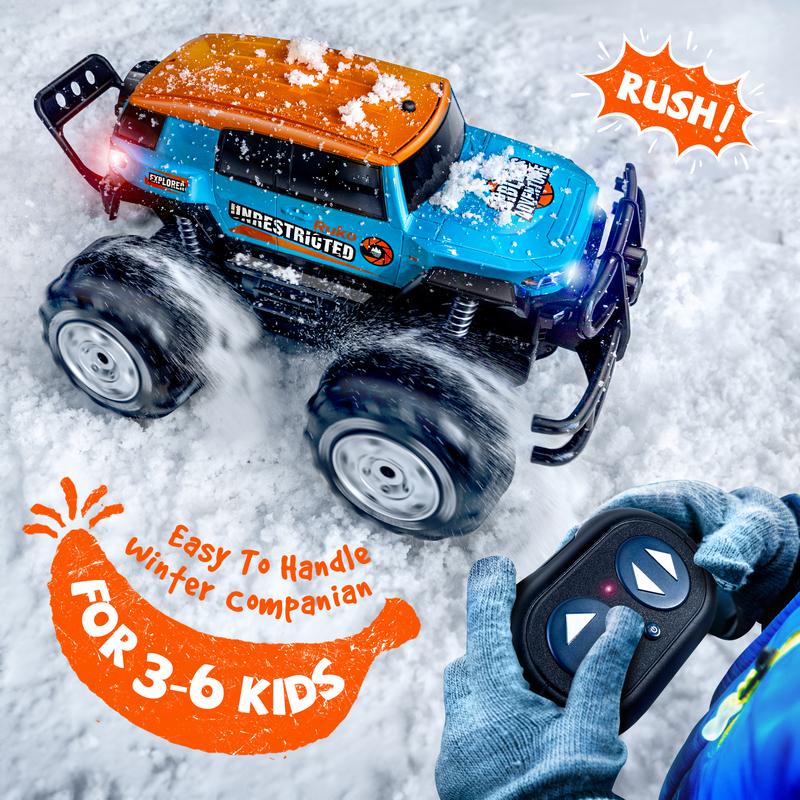 Ruko 1601AMP Amphibious RC Trucks, 1:10 Large Waterproof Monster Truck for Boys, 4x4 Offroad RC Car, All Terrain Vehicle with 2 Rechargeable Batteries, Gifts for Kids