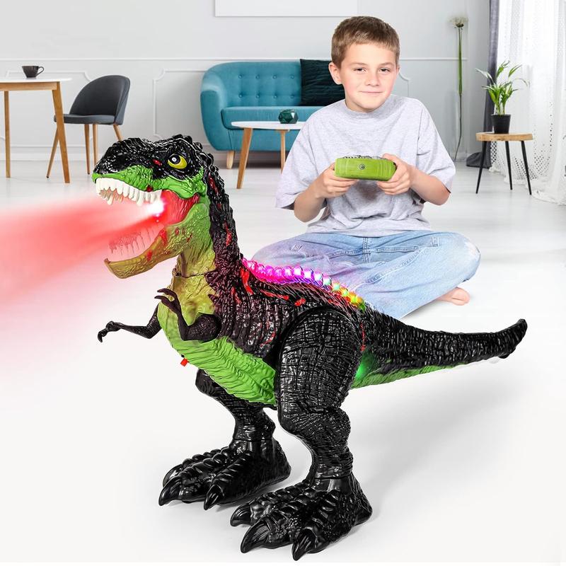 Remote Control Dinosaur for Kids, Large T-Rex Dinosaur Toys for Boys 3 4 5 6 7 8 Year Old, Realistic Walking Dinosaur Toy with Light, Roar & Spray, Birthday Gift for Boys Girls 3+