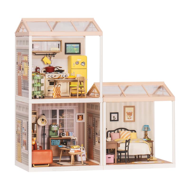 Rolife DIY Miniature Dollhouse Kit Super Store Series Plastic Building Blocks Kits Mini Dollhouse Plastic Tiny Room Craft Hobby Decent Gifts