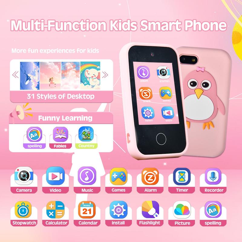 KGG Cute Bird Design Learning Machine, English Word Learning Machine with Audio Story Playback, Music Player, Camera Recording, Video Games Mobile Watch, Alarm Clock Lifestyle Tracking