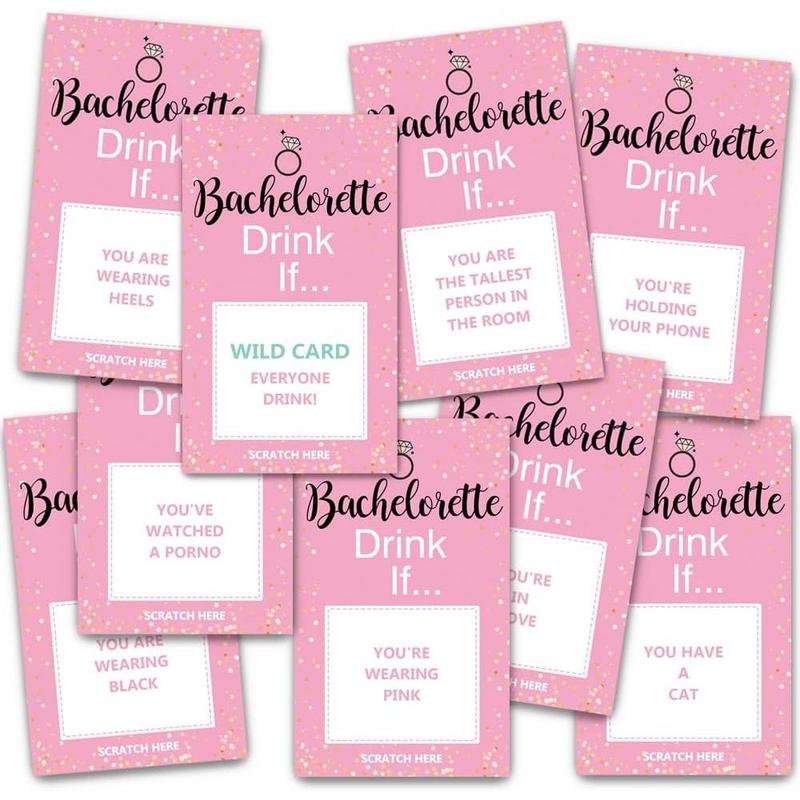 Bachelorette Party Drinking Games Drink If Games Scratch off Cards Perfect for Girls Night Out Activity,Bridal Showers,Bridal Parties,Wedding Showers,Engagement and Birthday-40 sheets