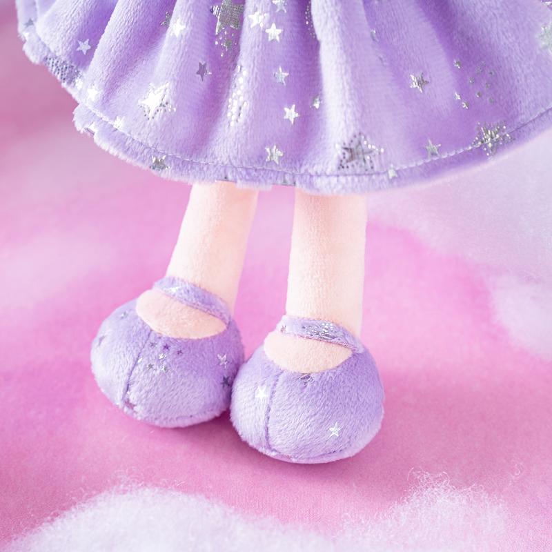 Plush Doll Baby Dolls Soft Dolls Baby Girl Gifts Curly Hair Plush Figures Curly Hair Starry Sky Series Purple Stars(New)  12 inches