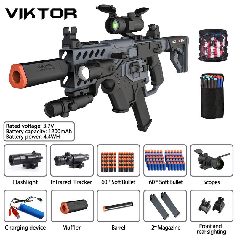 Automatic Sniper Rifle Toy Gun Set, Including 1 Count Toy Gun & 1 Count Tactical Vest & 20 Darts, Shooting Activity Game