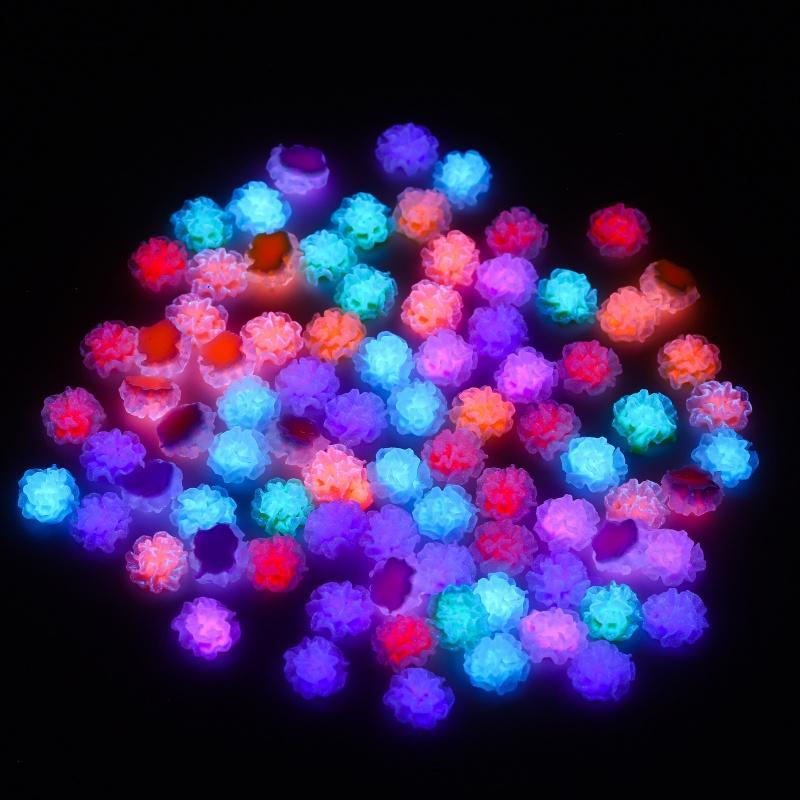 Mini Simulation Ornament, 50pcs 100pcs Random Colorful Resin Luminous Flowers, DIY Handmade Jewelry Nail Art Decoration, Micro Landscape Fish & Aquatic Supplies