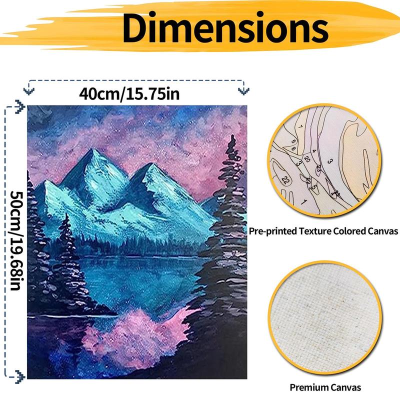 Mountain & Lake Pattern DIY Painting By Numbers Kit, 1 Set DIY Paint By Numbers Kit without Frame, Wall Art Decoration for Home Living Room Bedroom