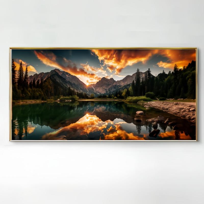 Mountain Landscape Pattern DIY Diamond Arts Colorful Painting Without Frame, DIY Decorative Art Picture for Beginner, DIY Home Decor