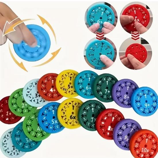 Math Fact Fidget Spinners Toy Pack - Addition, Subtraction, Multiplication & Division | Sensory Hand Fidget Pack for Learning & Education | Suitable for school students, and contact with novice mathematics