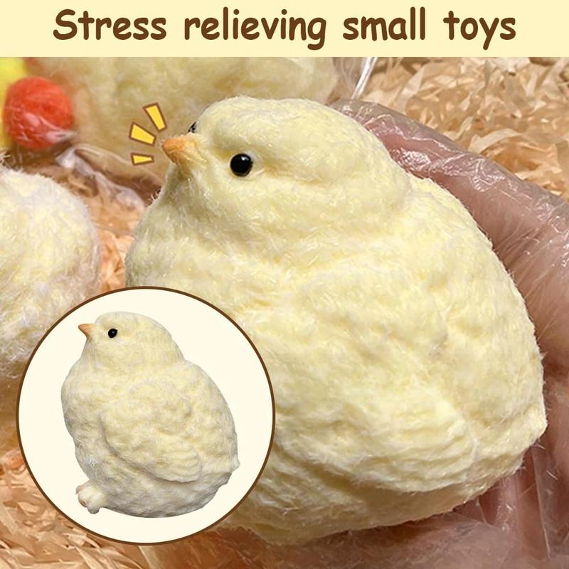 2 Pack - Handmade Chick Squishy Toy Super Soft Squishy Silicone Squeeze Toy Stress Relief, Fidget Toy for Adults Kids Boys Girls Adult Toys TABA