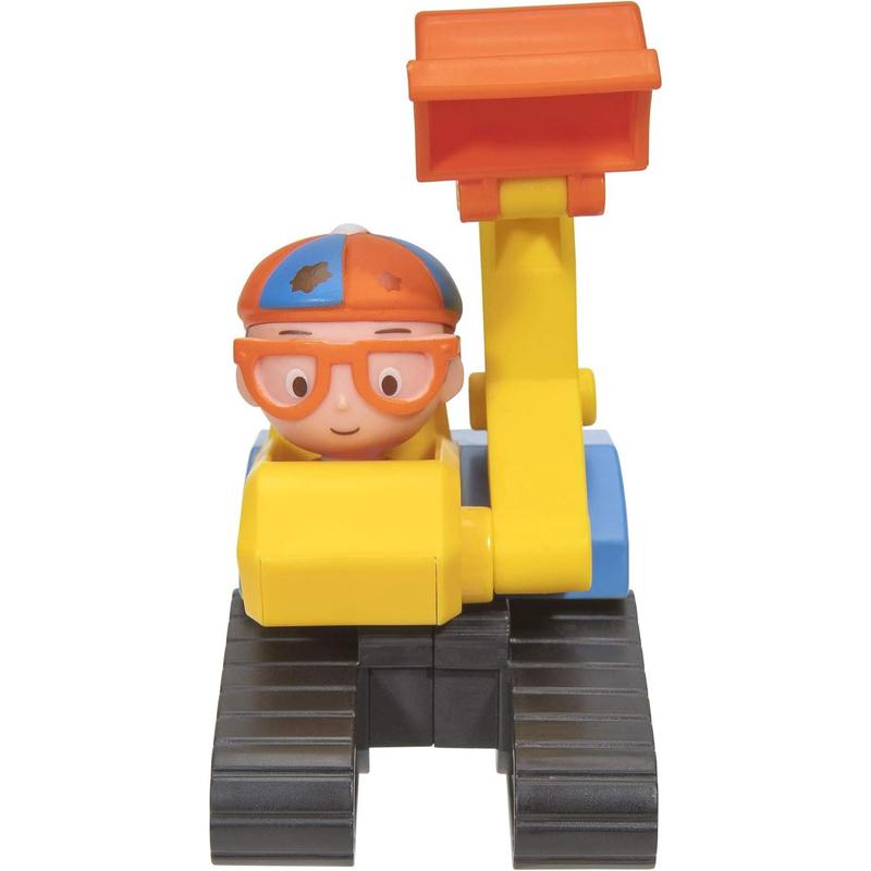 Blippi Mini Vehicles, Including Excavator and Fire Truck, Each with a Character Toy Figure Seated Inside - Zoom Around The Room for Free-Wheeling Fun - Perfect for Young Children