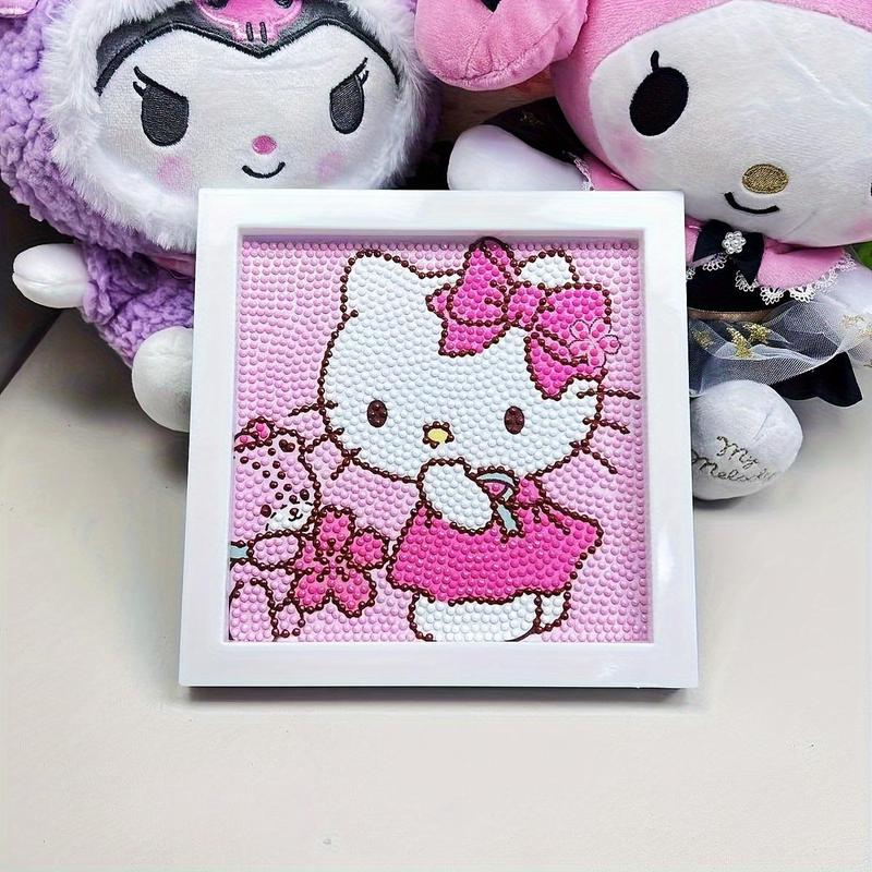 Cute Hello Kitty Pattern DIY Diamond Arts Colorful Painting Kit without Frame, DIY Decorative Art Picture for Beginner, Wall Art Decor