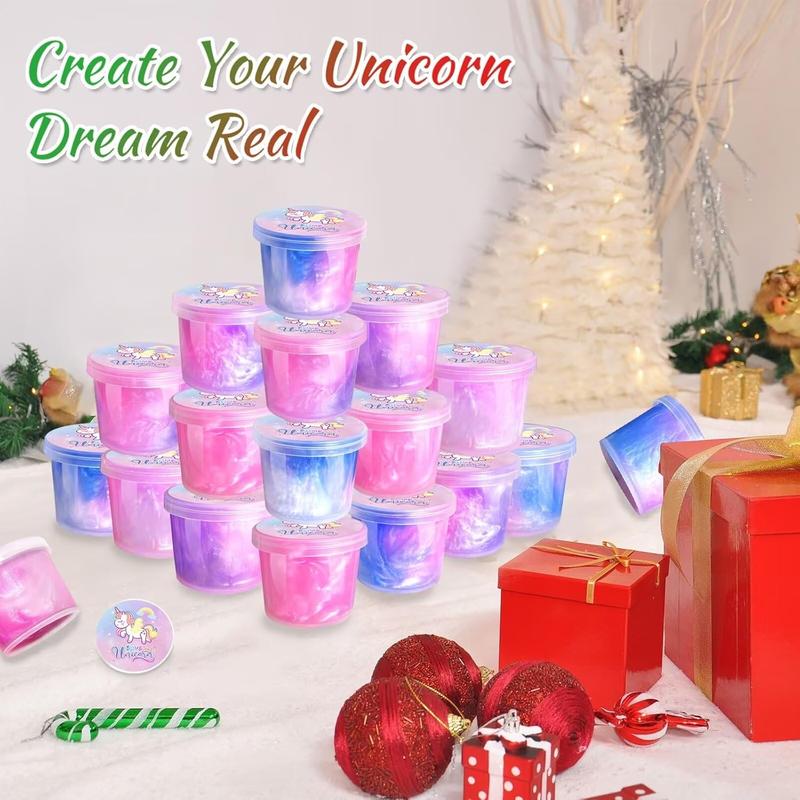 36 Pack Unicorn Slime Kit Party Favors for Kids Slime Cup Bulk Stretchy & Non-Sticky DIY Stress Relief Putty Toy Christmas Holiday Birthday Goodie Bag Stuffer Classroom Reward for Girls Boys