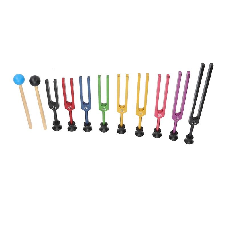 Tuning Forks Set Aluminum Alloy Long Vibration Time Resonant Tuning Fork with Hammer for Healing