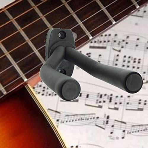 BlueDot Trading Padded Universal Guitar Holder Wall Mount & String Instrument Hanger Hook Rack Suitable for Home, School, or Store Display, Quantity 1, Black