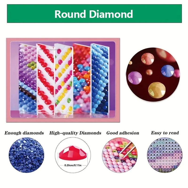 Cartoon Pattern DIY Diamond Arts Colorful Painting Kit without Frame, DIY 5D Diamond Arts Crafts Kit for Home Wall Decor