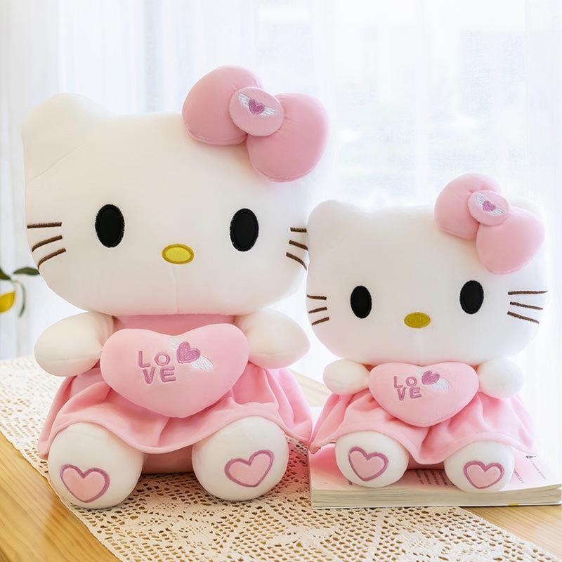 Pink Plush Cute Plush Toy, Soft Cat Plush Toy Pillow Birthdays Gift for Girls and Fans 25cm 9.8