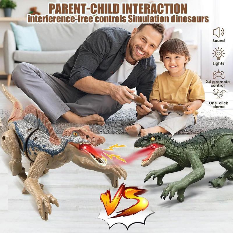 Remote Control Dinosaur Toy, 2.4G Five Way Simulation Electric Sound & Light Chicken Crown Dragon Model Gift