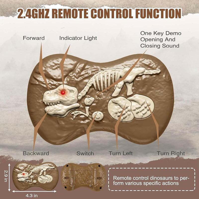 Remote Control Dinosaur Toy, 2.4G Five Way Simulation Electric Sound & Light Chicken Crown Dragon Model Gift