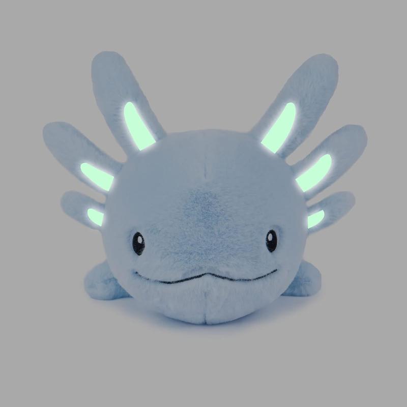 Niuniu Daddy Blue Axolotl Plush Toy Weighted Stuffed Animals for Kids, 2.75 lbs Weighted Axolotl Plush Pillow Toy  Glowing Ears in The Dark, Best Gift for Christmas weighted  stuffed plushie weighted  stuffed anxiety relief