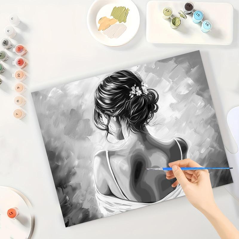 Woman Portrait Pattern DIY Painting By Numbers Kit without Frame, 1 Set DIY Paint By Numbers Kit, Wall Art Decoration for Home Living Room Bedroom