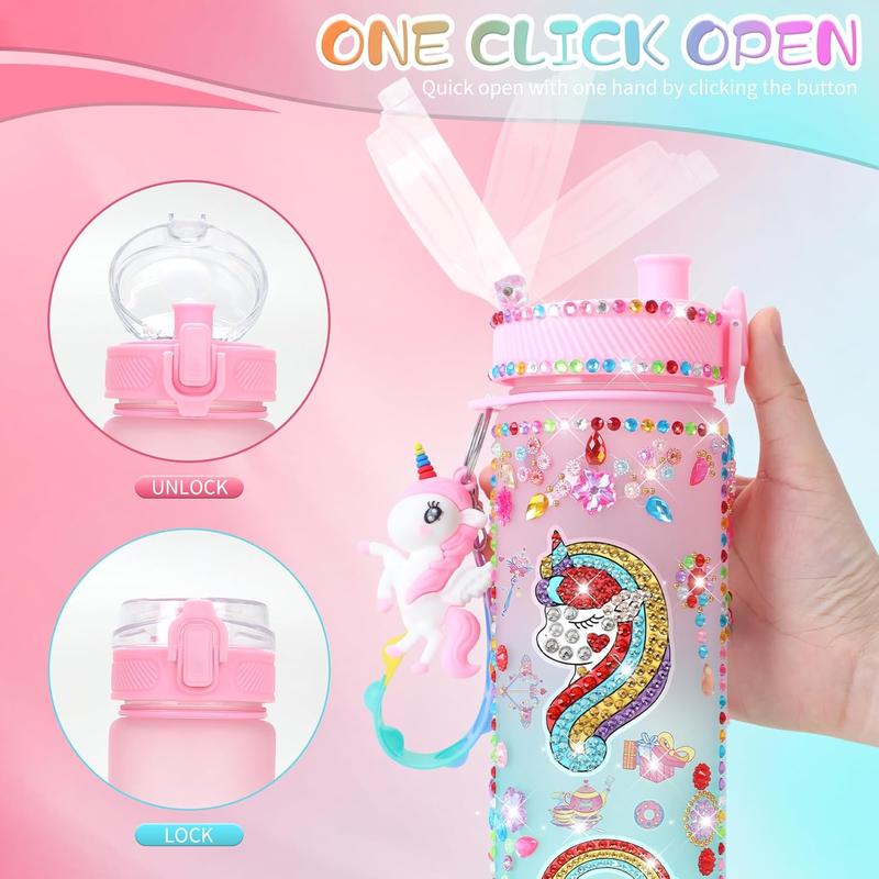 Christmas gift Girls Home Decorate Your Own Water Bottle for Girls Age 4-6-8-10, Unicorn Toys for Girls Painting Crafts, Fun Arts and Crafts Kits 6-12 Year Old Toddler Girls Birthday Christmas Gifts Toys