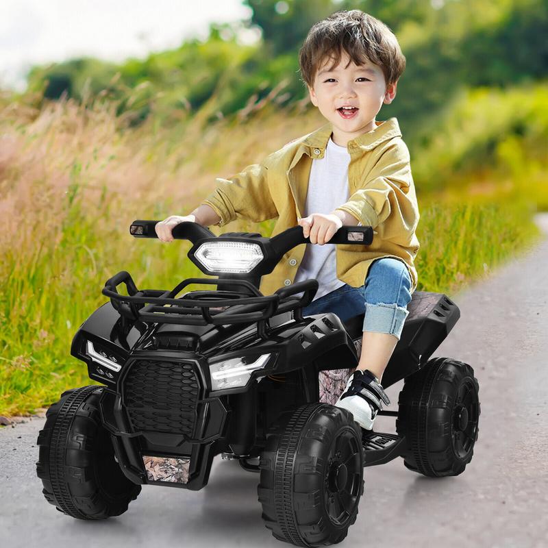 Exdeerjoy 6V Kids ATV Quad Electric Ride On Car Toy Toddler w MP3&LED Light Black