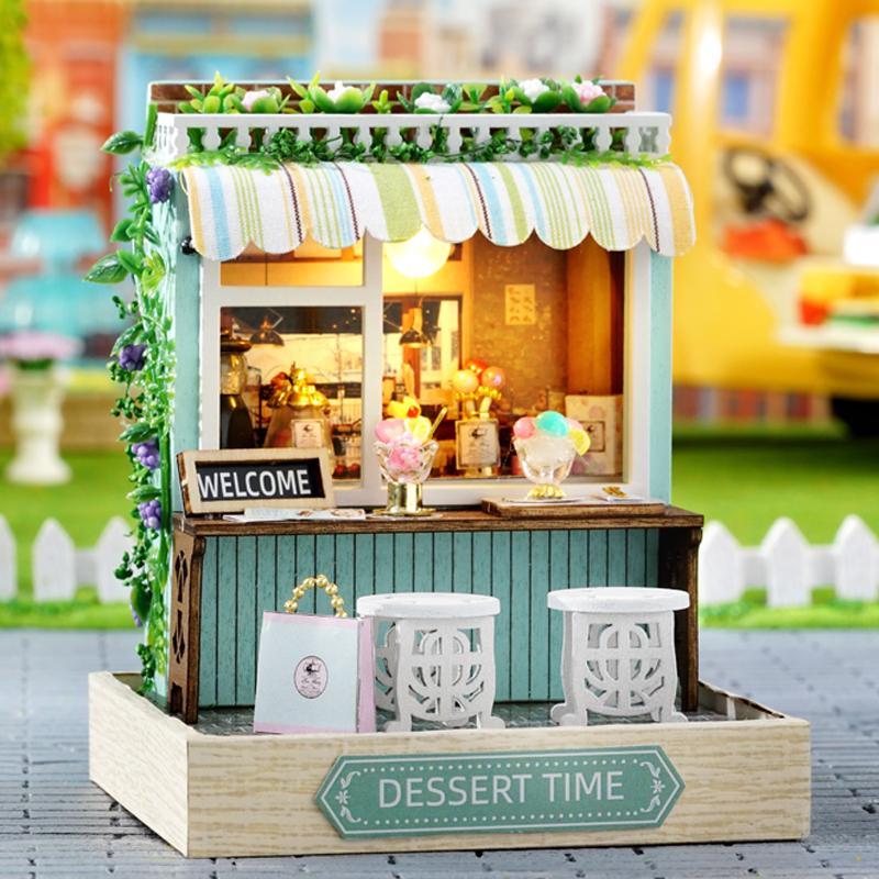 Street View Simulation DIY House Model, 1 Set Mini Building Model, DIY House Micro Home Set with Furniture, Creative Room Bedroom Decoration