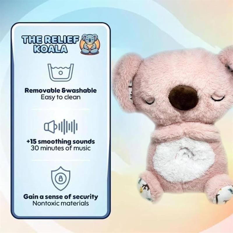 Breathing Relief Koala Bear Plush Toy Calming Otter Plush Toy Stuffed Animal Soother Koala Bear Anxiety Relief Koala Doll Breathing with Sensory Music Lights Rhythmic Breathing Motion