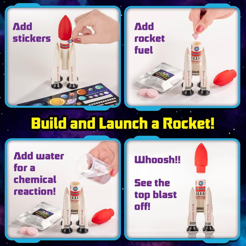 Original Stationery Space Science Kit, Solar System Kit with a Rocket, Outer Space Craft Stickers and More to Make a Moon Spinner and a Solar System, Fun Gift Idea and Space Toys for Boys and Girls