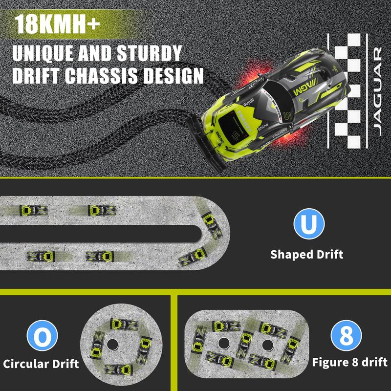 1:16 Alloy Drift RC Car - 4WD Remote Control Car with Cool LED Lights and High-Performance Drift Tires