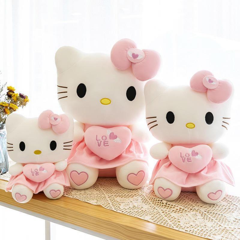 Pink Plush Cute Plush Toy, Soft Cat Plush Toy Pillow Birthdays Gift for Girls and Fans 25cm 9.8