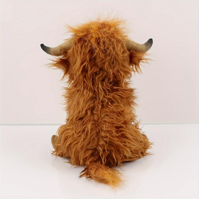 27cm 10.63in Highland Cow Plush Toy Soft Stuffed Doll Cute Highland Cattle Cow Plush Pillow for Friends Fans Christmas Gift Holiday Gifts