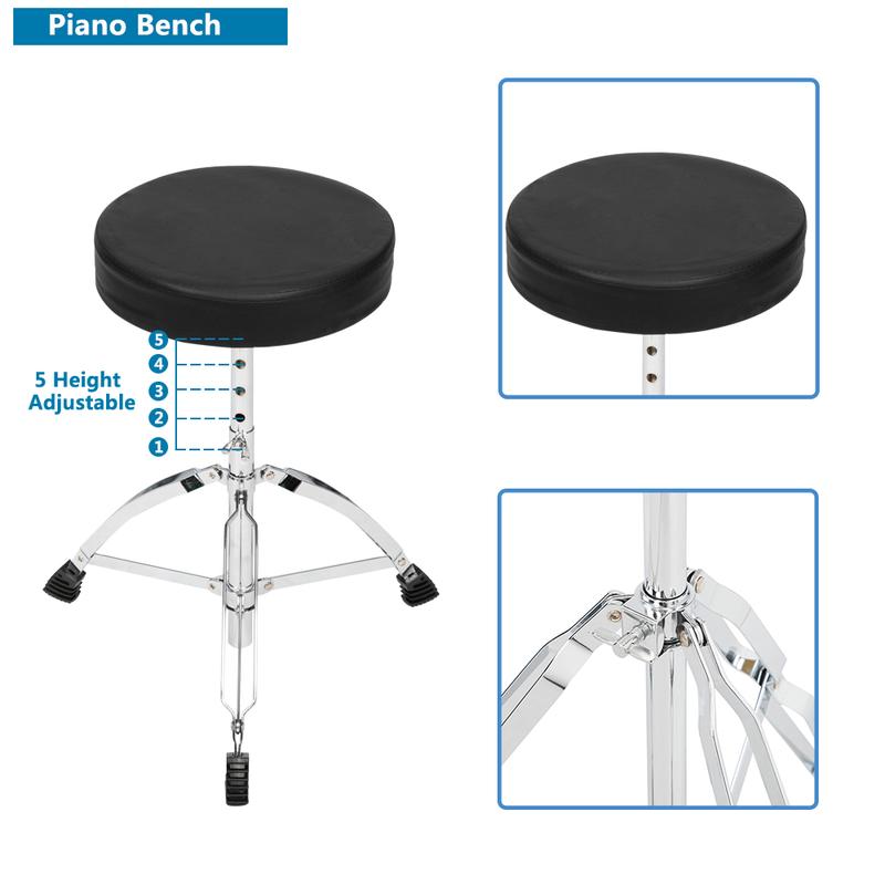 VINCIGO Full Size Adult Drum Set, 5PCS Percussion Instruments with Bass Drum two Tom Drum Snare Drum Floor Tom 16