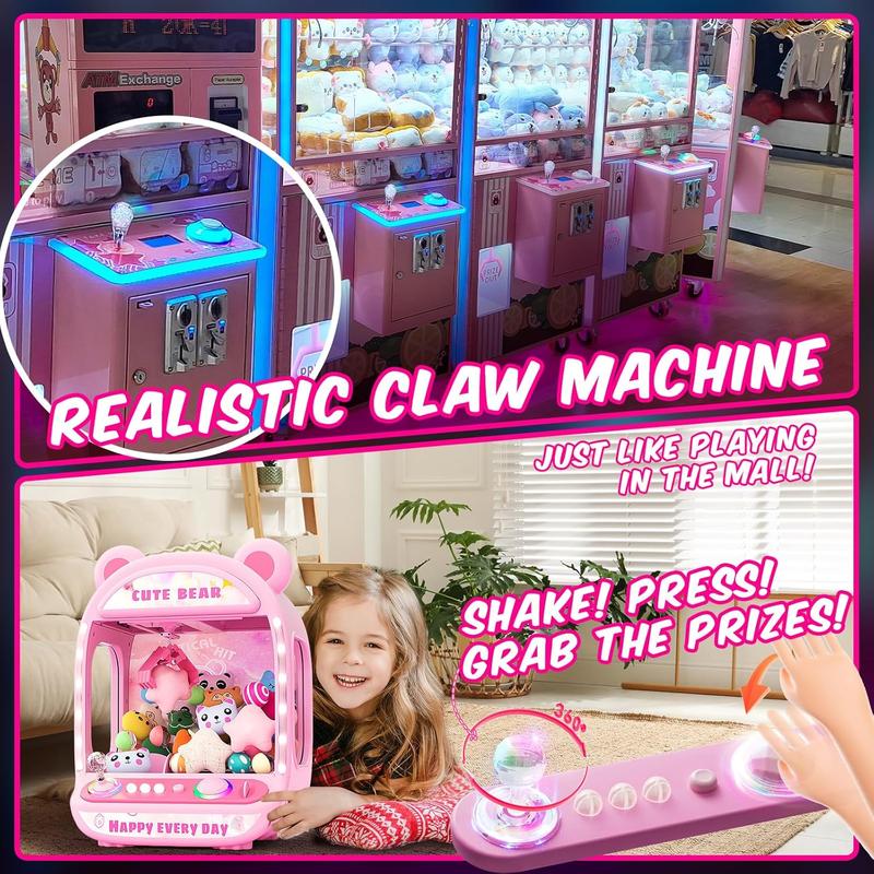 Claw Machines for Kids,Unicorns Toys for Girls Age 6+,Kids Arcade Games Mini Vending Machine with Squishy Toy Candy Dispenser Machine,Claw Game Machine,Thanksgiving Gifts for Girls Age 8-12