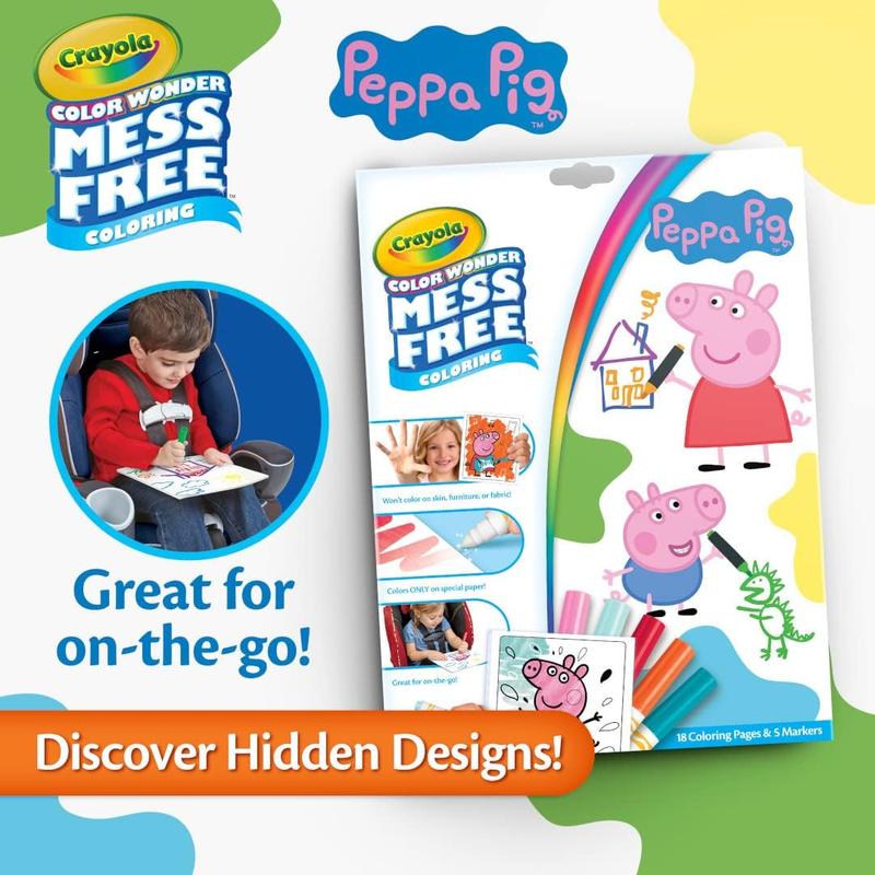 Peppa Pig Color Wonder, Mess Free Coloring Activity Set, Toddler Drawing & Coloring Kit, Peppa Pig Toy, Gift for Kids